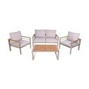 Сив метален градински комплект за отдих за 4 души Florence – Garden Pleasure