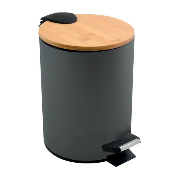 Тъмносиво стоманено кошче за боклук с педал 3 l   Adonis – Spirella