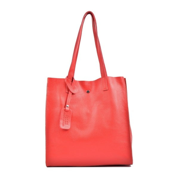 Червена кожена чанта Leslie - Isabella Rhea