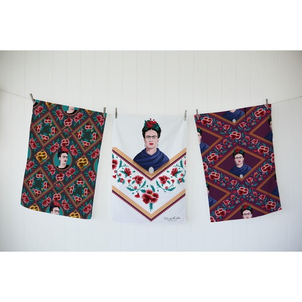 Комплект от 3 кърпи с памук Цветя, 50 x 70 cm Frida - Madre Selva