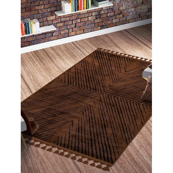Кафяв миещ се килим 180x120 cm - Vitaus-image-1