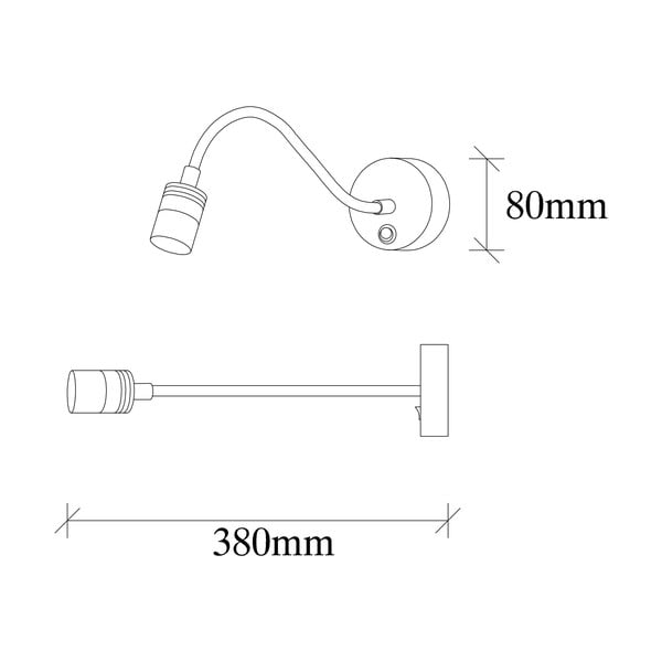 Черна LED стенна лампа Reading – Opviq lights-image-4