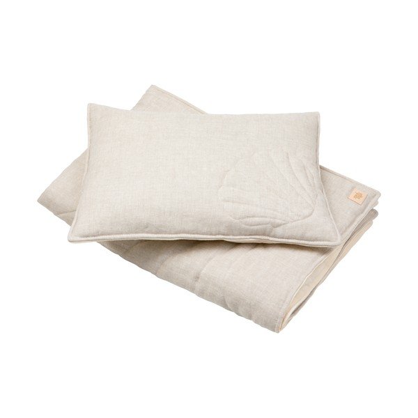 Бежов комплект за детско легло от лен Sand - Moi Mili-image-1