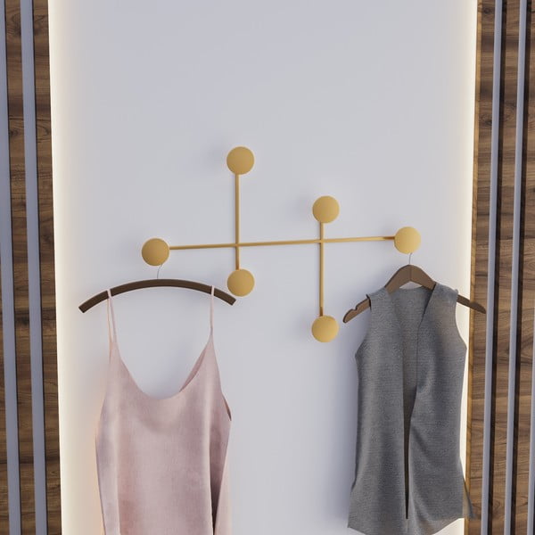 Метална стенна закачалка в златист цвят  Dama-A – Kalune Design-image-1