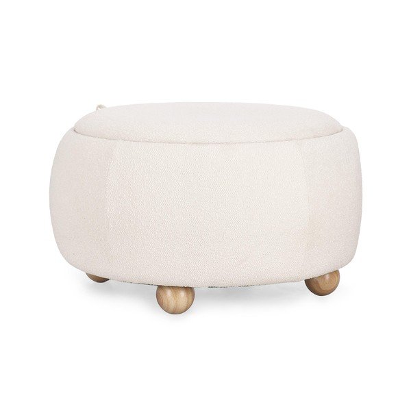 Кремава табуретка от прежда с примки от букле Irisha – Bizzotto