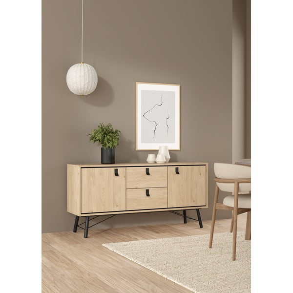 Скрин от дъбов декор  в естествен цвят 150x72x40 cm Ry – Tvilum-image-1