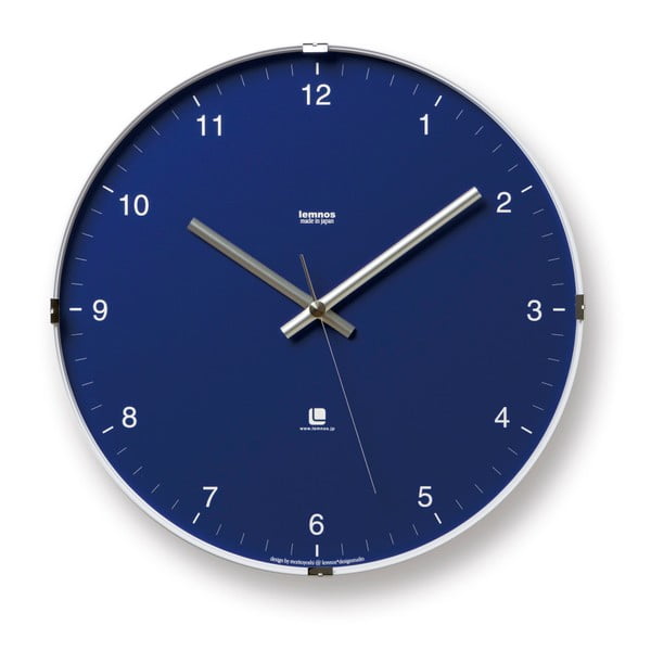 Modré nástěnné hodiny Lemnos Clock North, ⌀ 32 cm