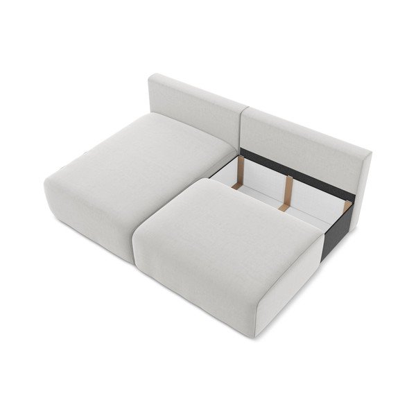 Светлосив кадифен сгъваем/с място за съхранение ъглов диван (ляв ъгъл) Kalena – Makamii-image-4