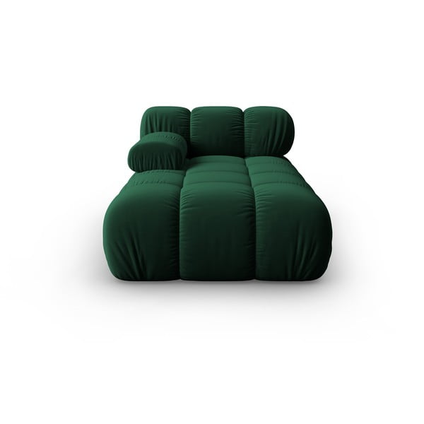 Зелен кадифен модул за диван (ляв ъгъл) Bellis - Micadoni Home