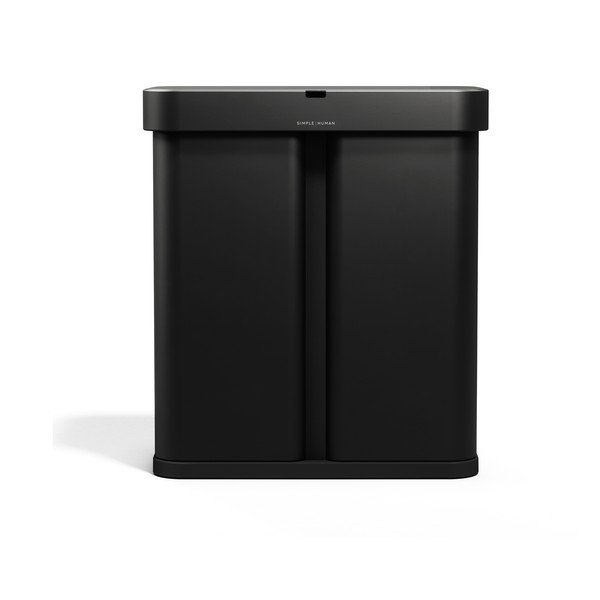 Черно стоманено кошче за боклук 34+24 l за рециклиране/безконтактно Dual Sensor – simplehuman-image-2