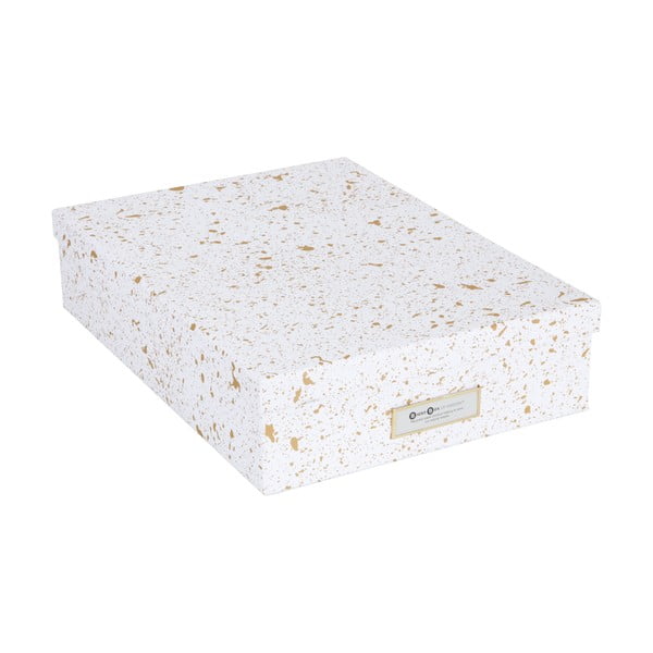 Кутия за съхранение в златно и бяло Oskar - Bigso Box of Sweden