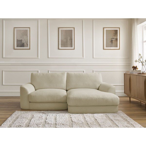 Бежов ъглов диван от букле (десен ъгъл) Leonore – Bobochic Paris-image-1