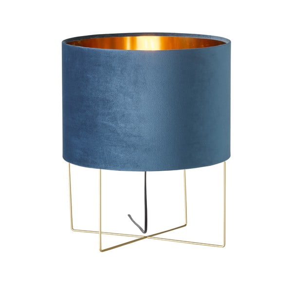 Синя настолна лампа с текстилен абажур (височина 43 cm) Aura – Fischer & Honsel