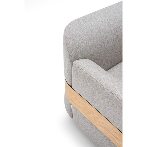 Светлосив модул на дивана (в левия ъгъл) от смес от вълна и лен Hugg - Gazzda-image-3