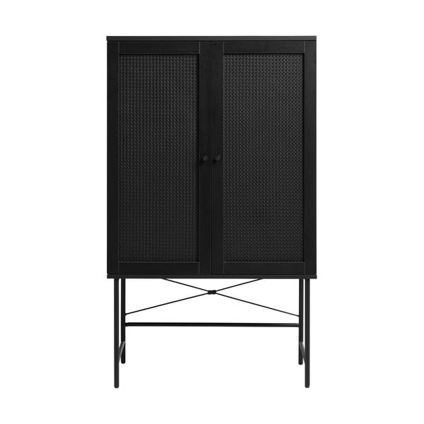 Черен шкаф от дъб 80x135 cm Pensacola - Unique Furniture
