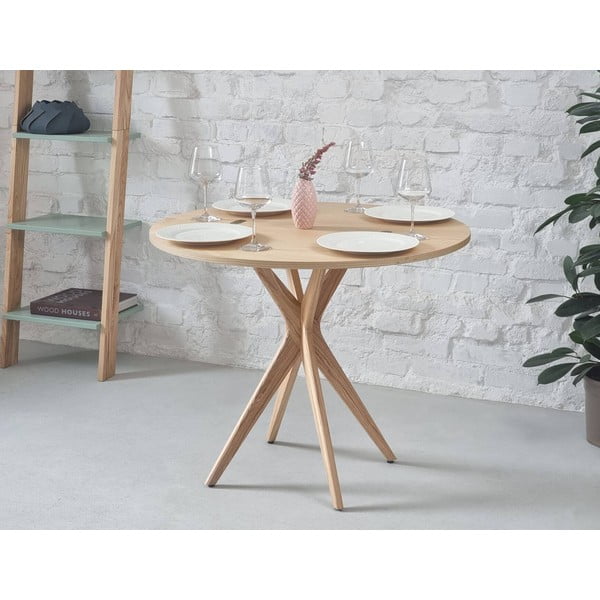 Кръгла трапезна маса с ясенов плот ø 70 cm Jubi – Ragaba-image-1