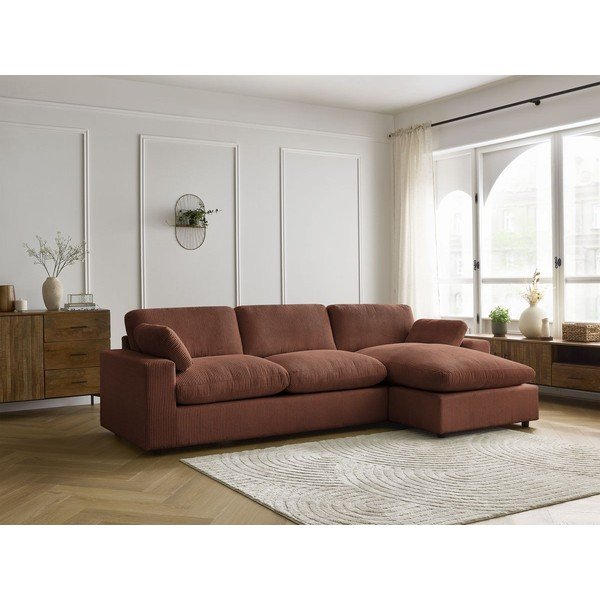 Оранжев ъглов диван от рипсено кадифе Belair – Bobochic Paris-image-1