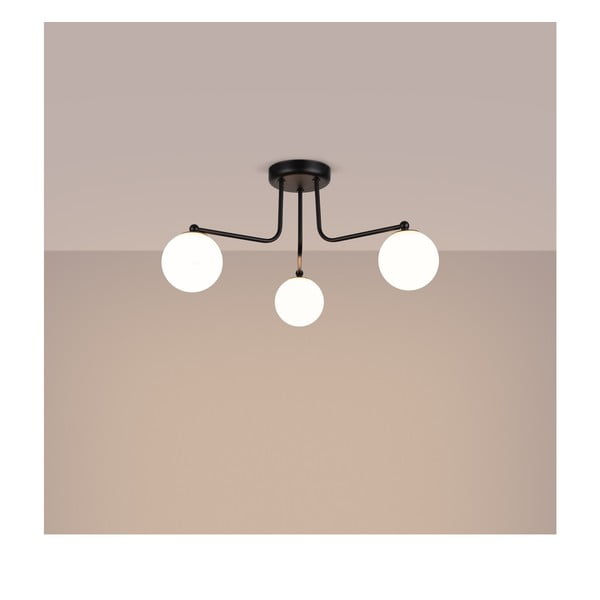 Черно-бяло осветително тяло за таван Beam – Sollux-image-1