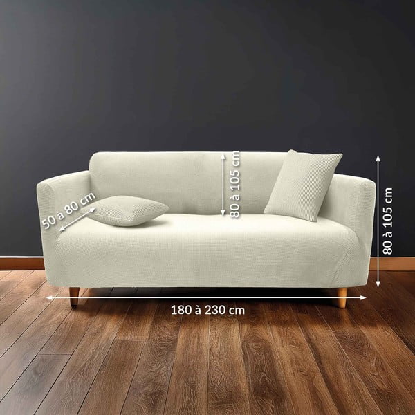 Кремаво триместно ластично покривало за диван Sacha – douceur d'intérieur-image-1