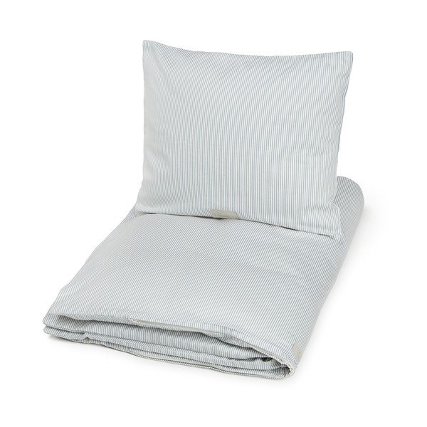 Светлосиньо единично  детско спално бельо от органичен памук 140x200 cm Classic Stripes Blue – Cam Cam Copenhagen