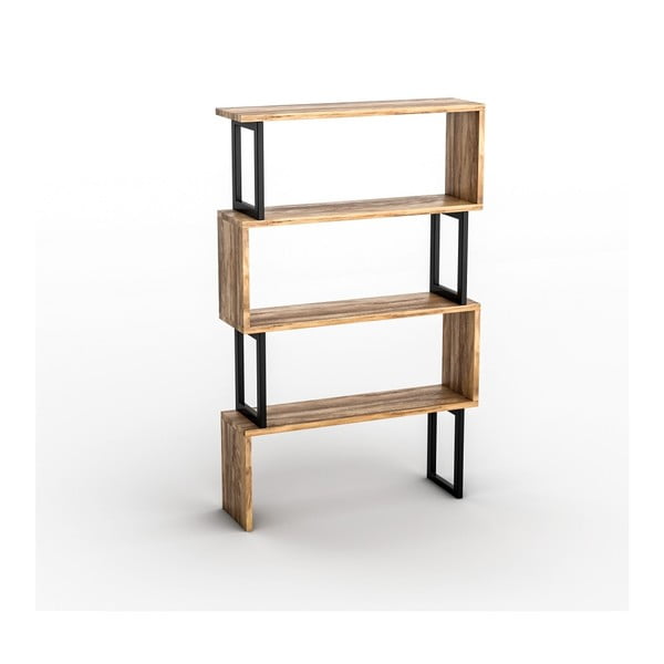 Рафт за книги от орех с детайли от черен орех Ceylan - Kalune Design