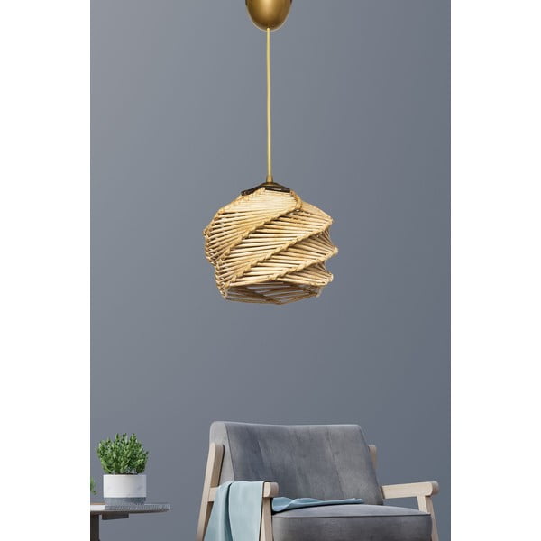 Светлокафяво висящо осветително тяло ø 20 cm – Opviq lights-image-4