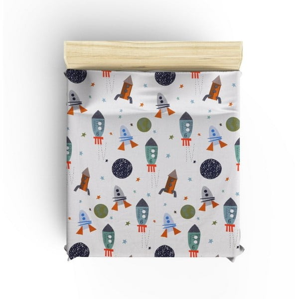 Бяло памучно детско покривало за легло 140x200 cm Spacex – Mijolnir