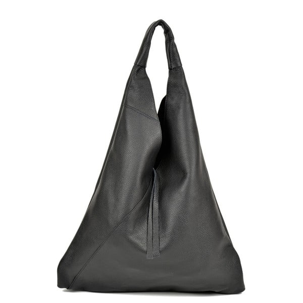 Черна кожена чанта Anna Luchini Alice - Anna Luchini