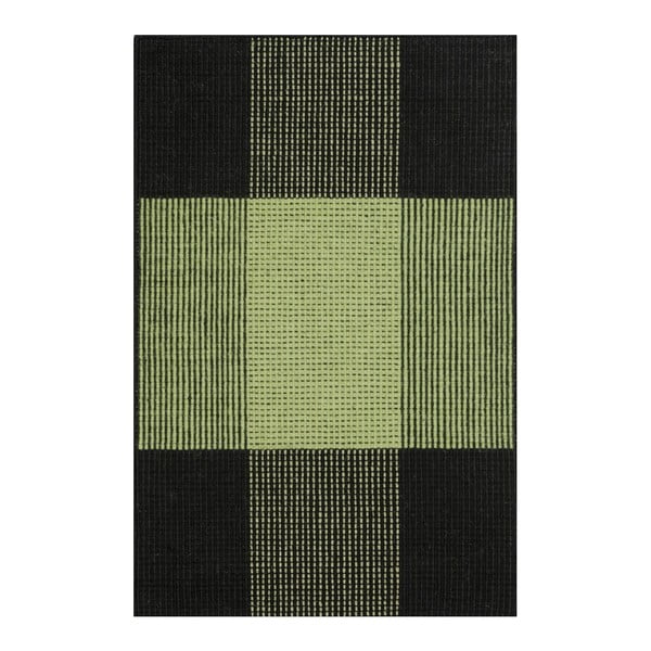 Zelený ručně tkaný vlněný koberec Linie Design Bologna, 50 x 80 cm