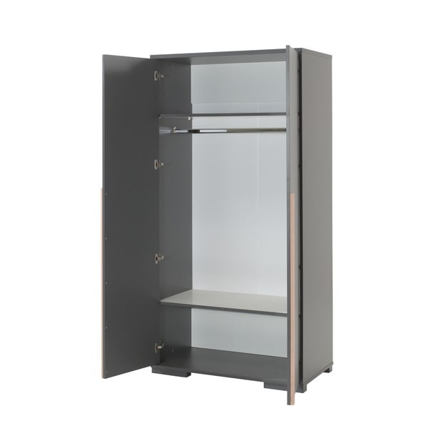 Тъмносив детски гардероб 98x195 cm London – Vipack-image-2