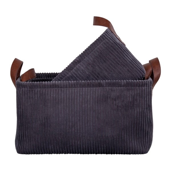 Комплект от 3 сиви кошници за съхранение Augusta - House Nordic-image-2