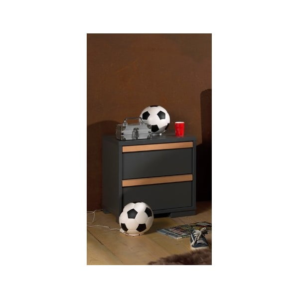 Тъмносиво детско нощно шкафче London – Vipack-image-4