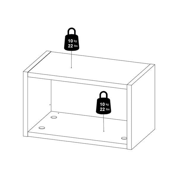 На няколко нива стенен рафт от декор от дъб  в естествен цвят 44 cm Roomers – Tvilum-image-3