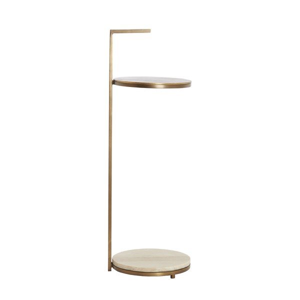 Кръгла странична масичка с мраморна плоча ø 26 cm Leda – Light & Living-image-3