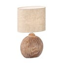 Кафява и бежова керамична настолна лампа с текстилен абажур (височина 39 cm) Tobse – Fischer & Honsel