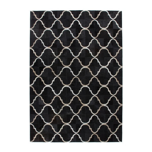 Černý kožený koberec Eclipse, 160x230cm