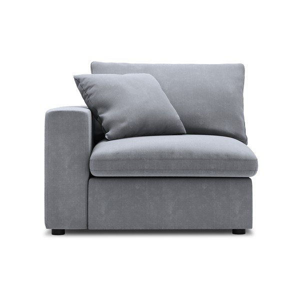 Сива ъглова част от модулен диван от велур Galaxy, ляв ъгъл - Windsor & Co Sofas
