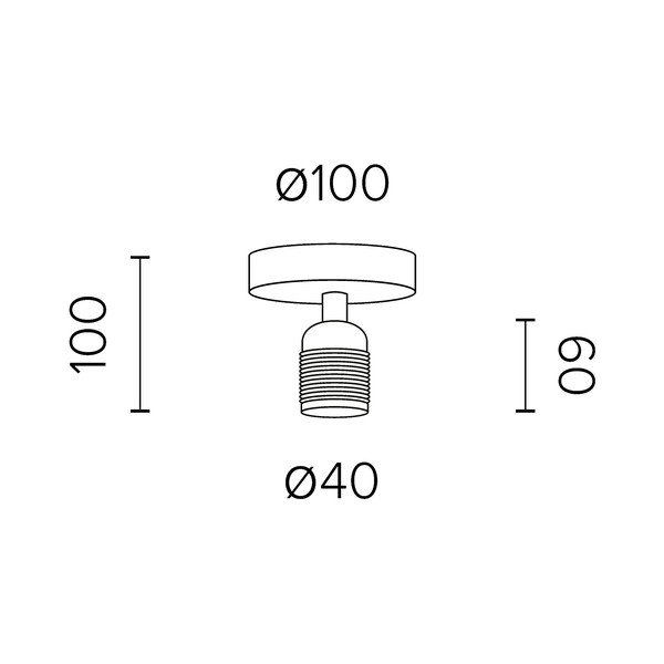 Черна лампа за таван със златен цокъл Uno - Sotto Luce-image-4