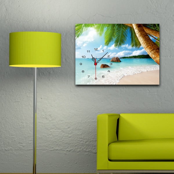 Nástěnné hodiny v obraze Tropical Paradise Palm-image-1