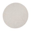 Ръчно изработен вълнен кръгъл килим в цвят слонова кост ø 160 cm Zen Garden – Flair Rugs