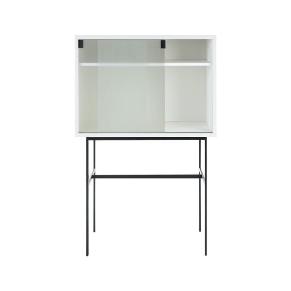 Сиво-бежова витрина с плъзгащи се врати 70x109x40 cm Lekko – noo.ma-image-2