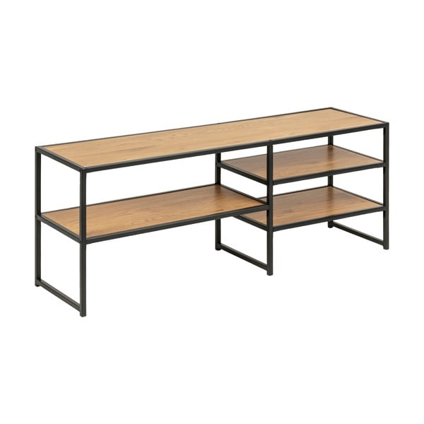 Черна/естествена маса за телевизор от декор от дъб  120x46 cm Seaford – Actona-image-2