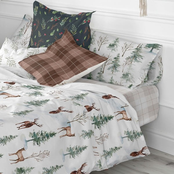 Памучен чаршаф , 140 x 200 cm Mystical Winter - Happy Friday Basic-image-3