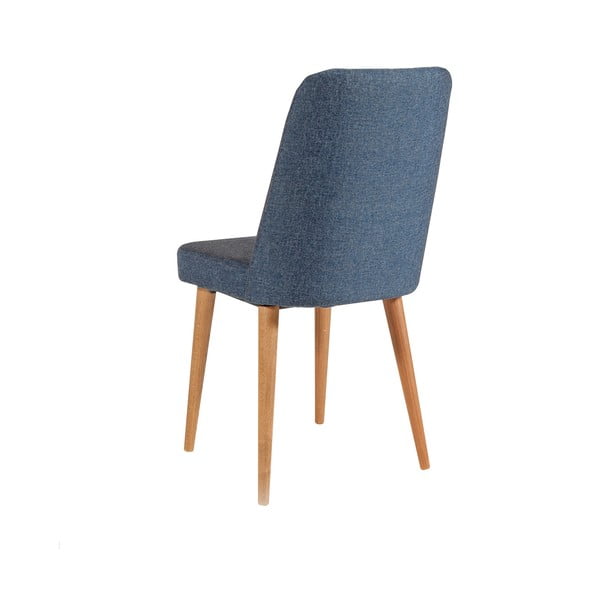 Син кадифен стол за хранене Stormi Sandalye - Kalune Design-image-1