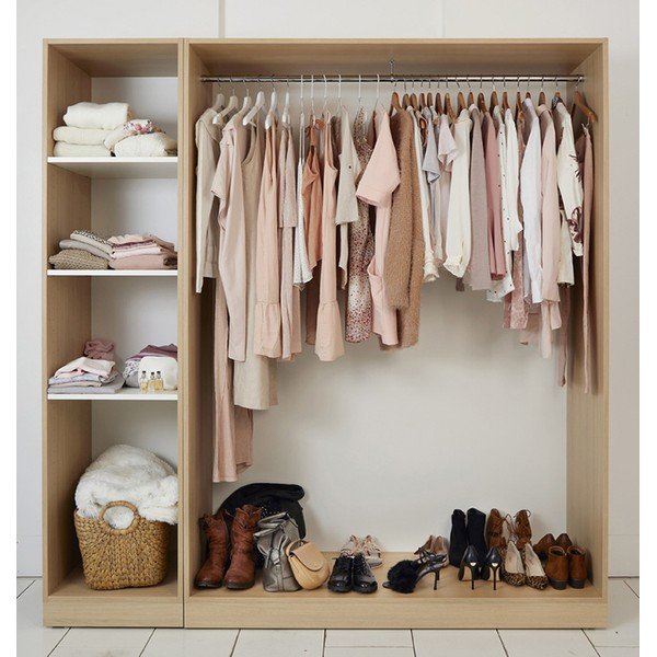 Бяла висяща дреха килер рафт под рафт кошница Rail - Compactor-image-4