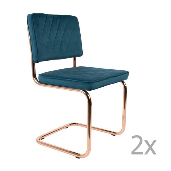 Комплект от 2 сини стола Diamond - Zuiver