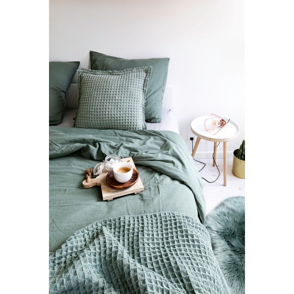 Кафява памучна декоративна възглавница Waffle, 45 x 45 cm - Tiseco Home Studio-image-1