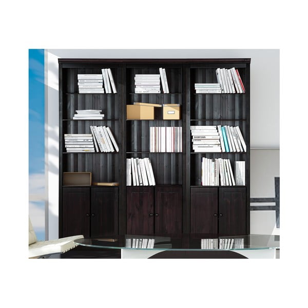 Кафява библиотека от масивен бор 222x223 cm Anita – Støraa-image-3