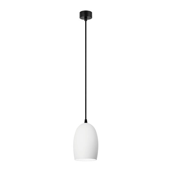 Бяла матова висяща лампа с черен кабел Ume - Sotto Luce