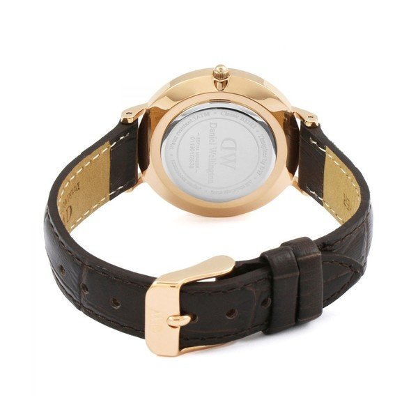 Dámské hodinky s koženým řemínkem a detaily růžovozlaté barvy Daniel Wellington Petite York, ⌀ 32 mm-image-1